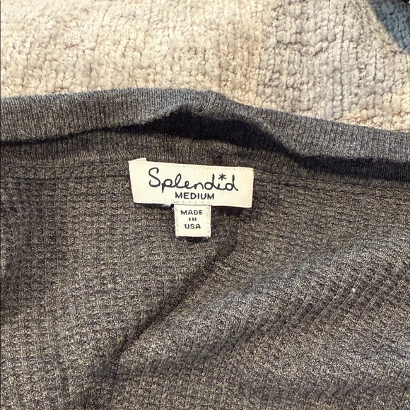 Splendid Women's Gray waffle knit Open Front Sweater - Picture 5 of 6